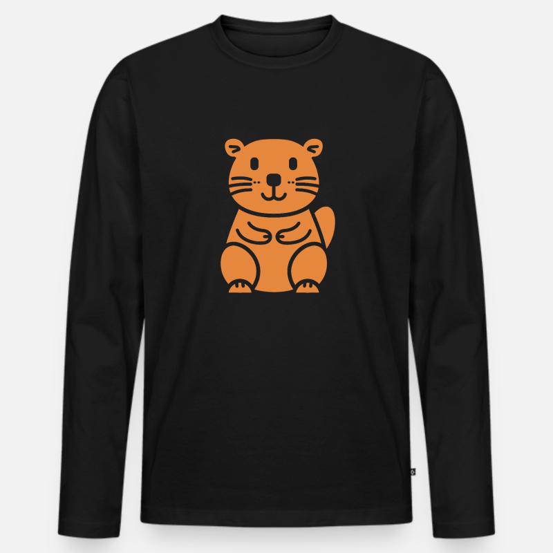 Bieber - Männer Premium Bio Langarmshirt - Schwarz
