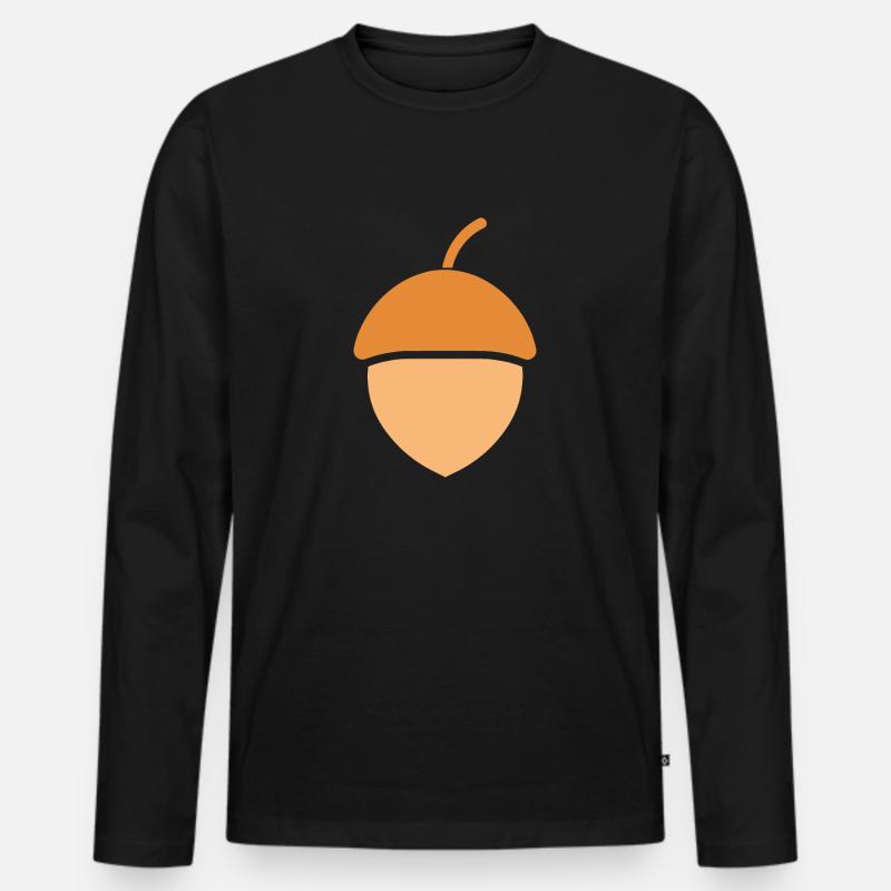 Eiche - Männer Premium Bio Langarmshirt - Schwarz