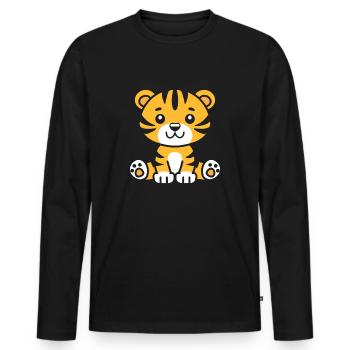 Tiger - Men's Premium Organic Long Sleeve Shirt - black - Front - Nico (187cm)