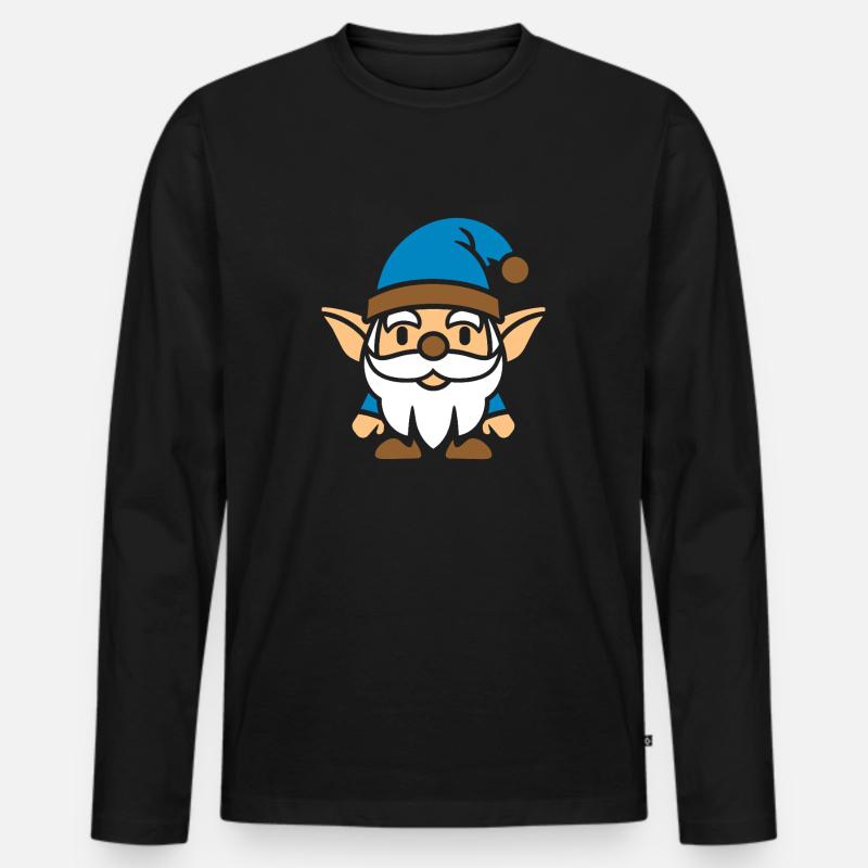 Zwerg - Männer Premium Bio Langarmshirt - Schwarz