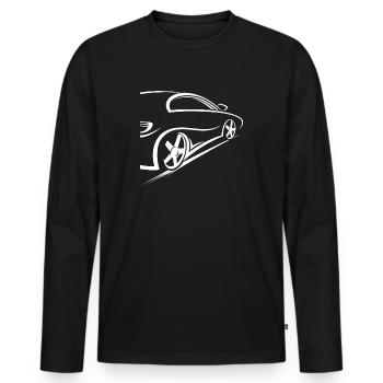 Voiture de sport - T-shirt manches longues Premium bio Homme - noir - Devant - Nico (187cm)