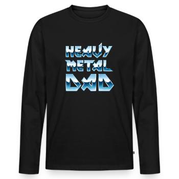 Heavy Metal Dad - Männer Premium Bio Langarmshirt - Schwarz - Vorne - Nico (187cm)