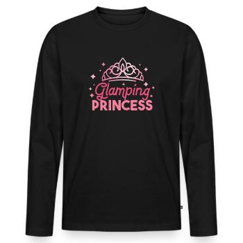Glamping Princess Motif for Glamper Camping - Men's Premium Organic Long Sleeve Shirt - black - Front - Nico (187cm)