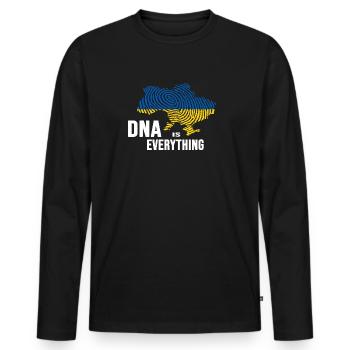 UKRAINE slava ukraini zelenskyi ukrainian DNA - Men's Premium Organic Long Sleeve Shirt - black - Front - Nico (187cm)