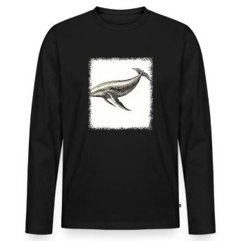Birthday Family Crest Greenboy Present Humpback - Men's Premium Organic Long Sleeve Shirt - black - Front - Nico (187cm)