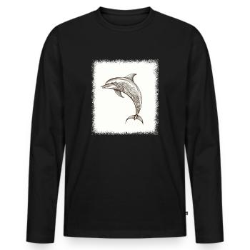 bday marine life birthday awesome fisherman - Men's Premium Organic Long Sleeve Shirt - black - Front - Nico (187cm)
