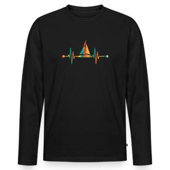 Segelboot Heartbeat Segelboot - Männer Premium Bio Langarmshirt - Schwarz - Vorne - Nico (187cm)