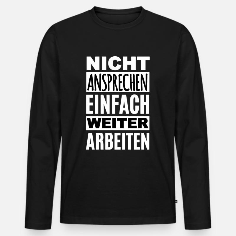 Weiter Arbeiten - Männer Premium Bio Langarmshirt - Schwarz