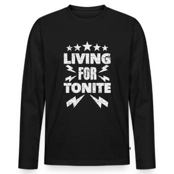 Vivre pour la tonite - T-shirt manches longues Premium bio Homme - noir - Devant - Nico (187cm)