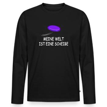 Disc Golfer Frisbee Ultimate-Frisbee Frisbee - Men's Premium Organic Long Sleeve Shirt - black - Front - Nico (187cm)