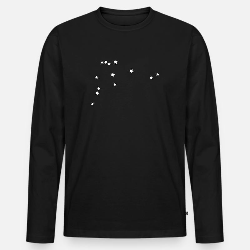 Sternbild Wassermann - Männer Premium Bio Langarmshirt - Schwarz