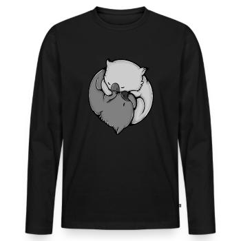 Wombat Yin Yang - Männer Premium Bio Langarmshirt - Schwarz - Vorne - Nico (187cm)