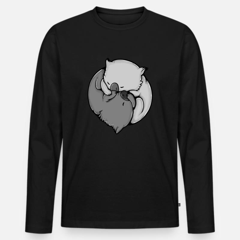 Wombat Yin Yang - Männer Premium Bio Langarmshirt - Schwarz