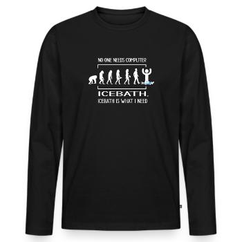 winterbader icebath eisloch evolution anbaden - Männer Premium Bio Langarmshirt - Schwarz - Vorne - Nico (187cm)