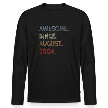 Août 2004 - T-shirt manches longues Premium bio Homme - noir - Devant - Nico (187cm)