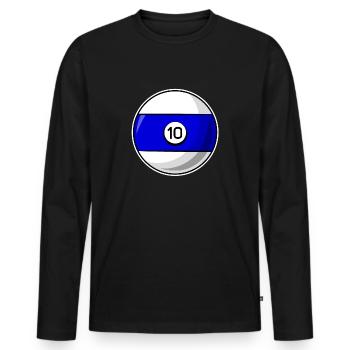 Billardkugel 10 blau Billard zehn - Männer Premium Bio Langarmshirt - Schwarz - Vorne - Nico (187cm)