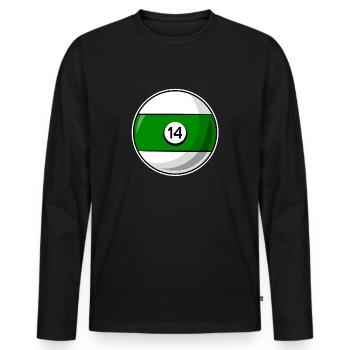 Billardkugel 14 grün Billard vierzehn - Männer Premium Bio Langarmshirt - Schwarz - Vorne - Nico (187cm)