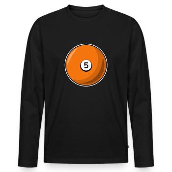 Billardkugel 5 orange Billard fünf - Männer Premium Bio Langarmshirt - Schwarz - Vorne - Nico (187cm)