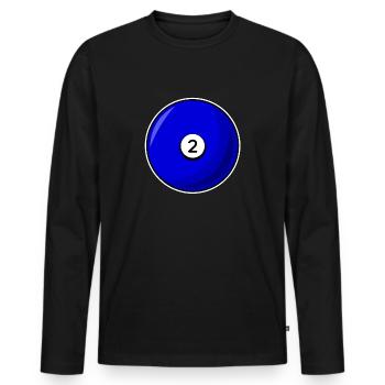 Billardkugel 2 blau Billard zwei - Männer Premium Bio Langarmshirt - Schwarz - Vorne - Nico (187cm)