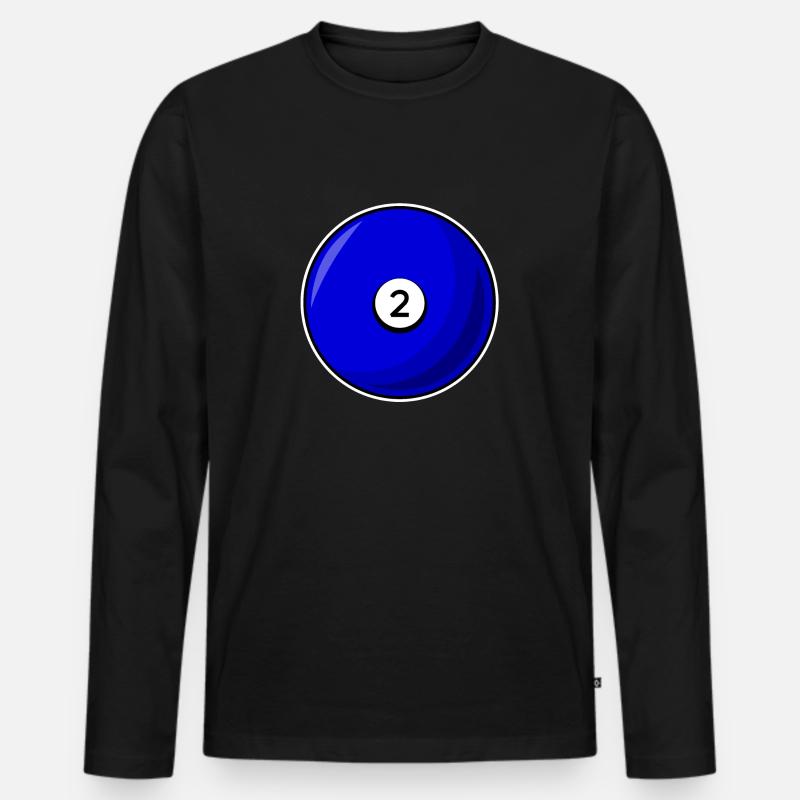 Billardkugel 2 blau Billard zwei - Männer Premium Bio Langarmshirt - Schwarz