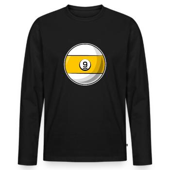 Billardkugel 9 gelbe Billard neun - Männer Premium Bio Langarmshirt - Schwarz - Vorne - Nico (187cm)