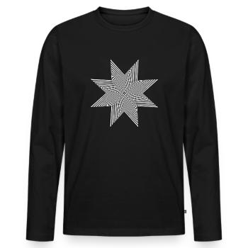 Illusion d’étoiles - T-shirt manches longues Premium bio Homme - noir - Devant - Nico (187cm)