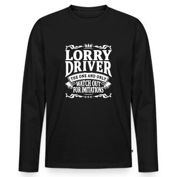 lorry driver the one and only - Men's Premium Organic Long Sleeve Shirt - black - Front - Nico (187cm)