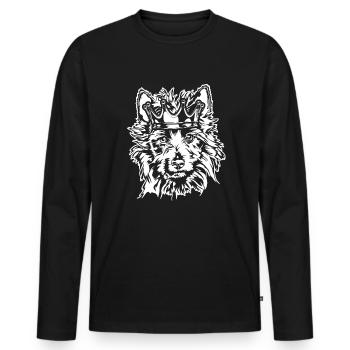 AUSTRALIAN TERRIER Krone Hunde Hund Wilsigns - Männer Premium Bio Langarmshirt - Schwarz - Vorne - Nico (187cm)