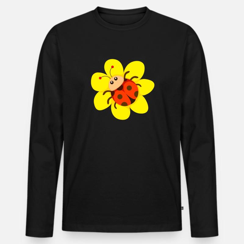 Marienkäfer - Männer Premium Bio Langarmshirt - Schwarz