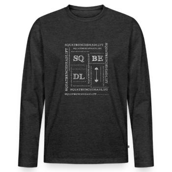 Banc de musculation haltérophilie - T-shirt manches longues Premium bio Homme - anthracite chiné - Devant - Nico (187cm)