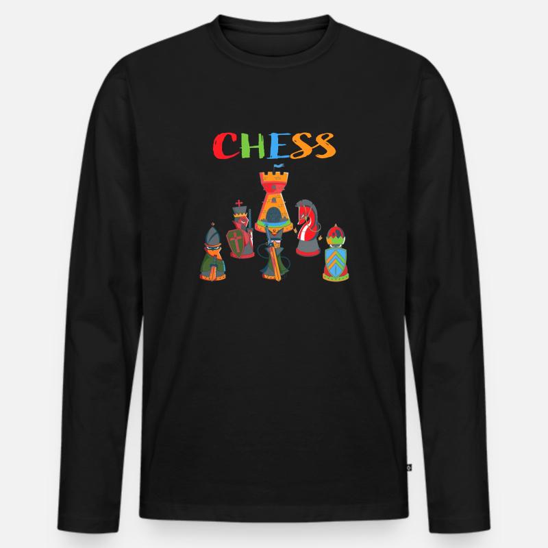 Schach - Männer Premium Bio Langarmshirt - Schwarz