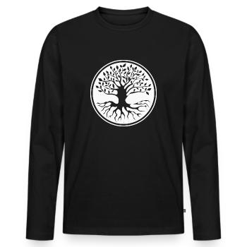 Arbre de vie - Arbre de vie - T-shirt manches longues Premium bio Homme - noir - Devant - Nico (187cm)
