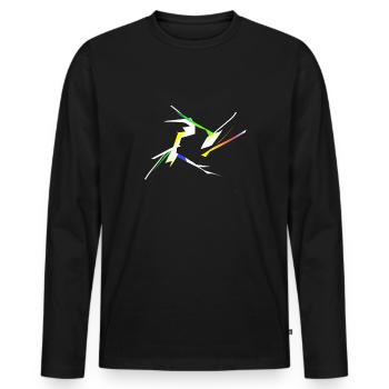Modern Art - Männer Premium Bio Langarmshirt - Schwarz - Vorne - Nico (187cm)