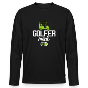 Golf Cart Golfer Golfing Vintage Golfer - Men's Premium Organic Long Sleeve Shirt - black - Front - Nico (187cm)