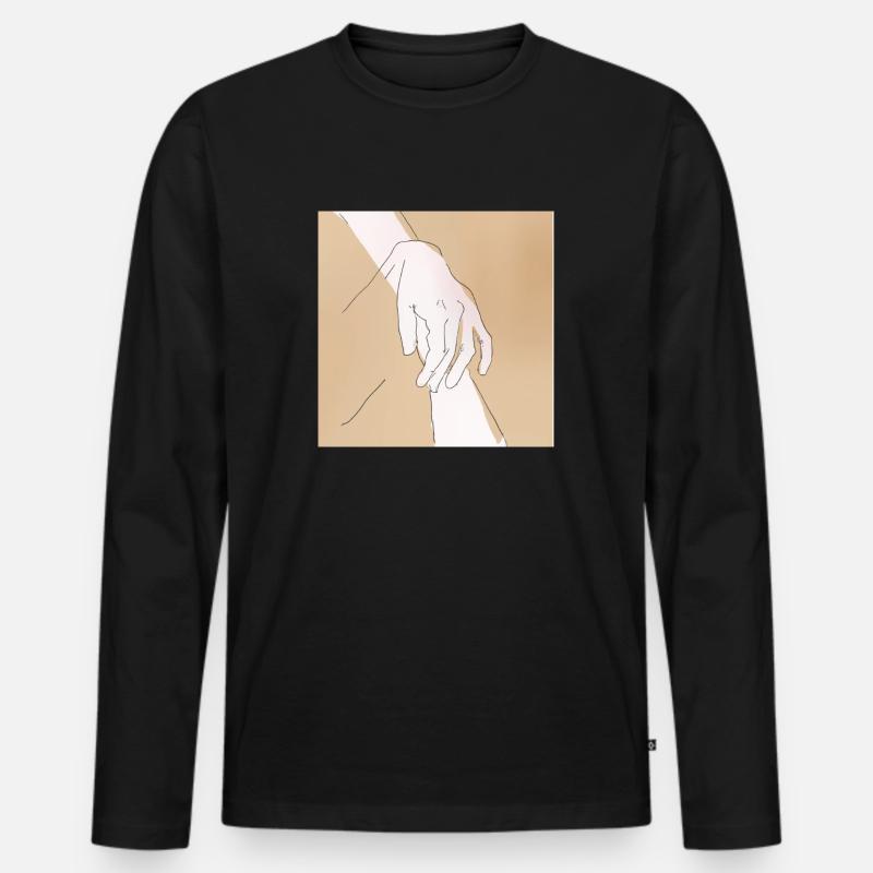 The hands - Männer Premium Bio Langarmshirt - Schwarz