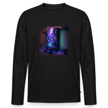 Console de jeu - Gaming - T-shirt manches longues Premium bio Homme - noir - Devant - Nico (187cm)