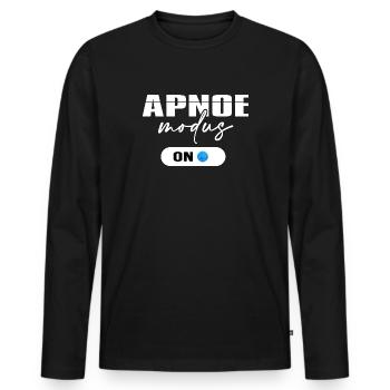 Diver Oxygen Apnea Mode Diving Dive Time - Men's Premium Organic Long Sleeve Shirt - black - Front - Nico (187cm)
