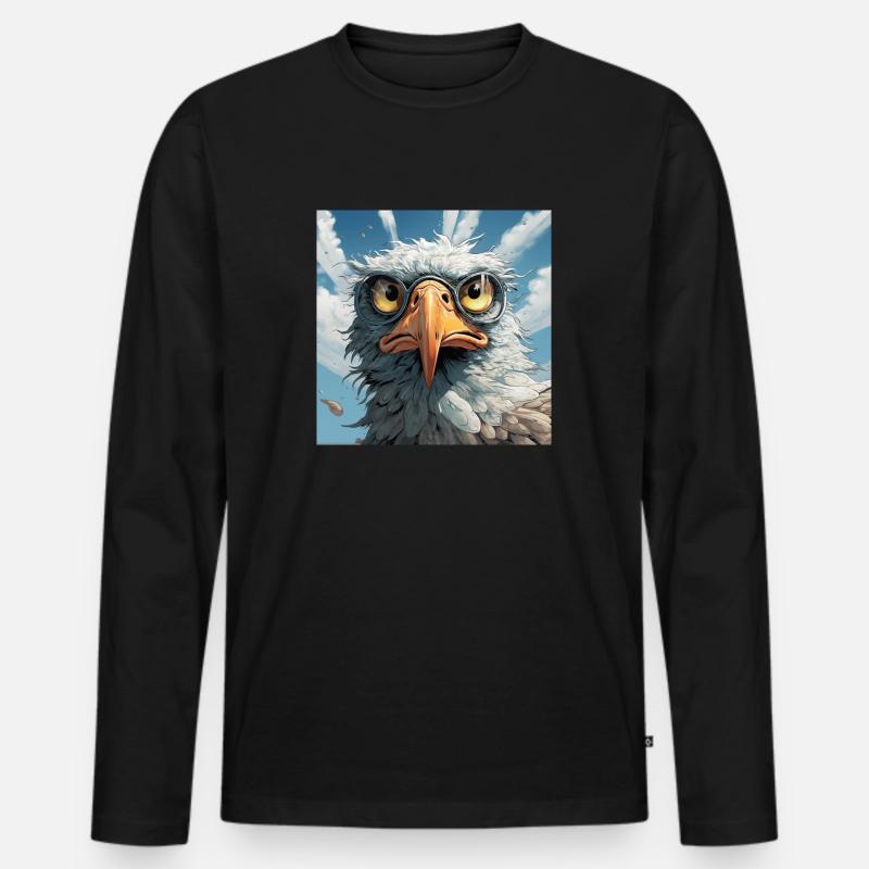 Lustighausen - Comic Style Eagle - Männer Premium Bio Langarmshirt - Schwarz