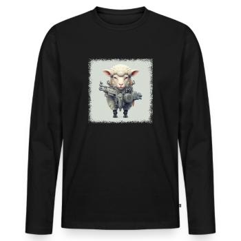 Super design animal Tshirts fermier américain cool - T-shirt manches longues Premium bio Homme - noir - Devant - Nico (187cm)