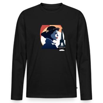 Eiffel tower - Men's Premium Organic Long Sleeve Shirt - black - Front - Nico (187cm)