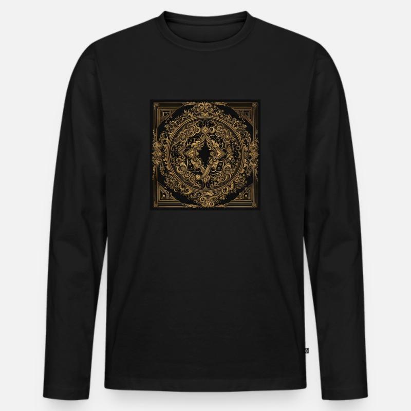 Mandala - Männer Premium Bio Langarmshirt - Schwarz
