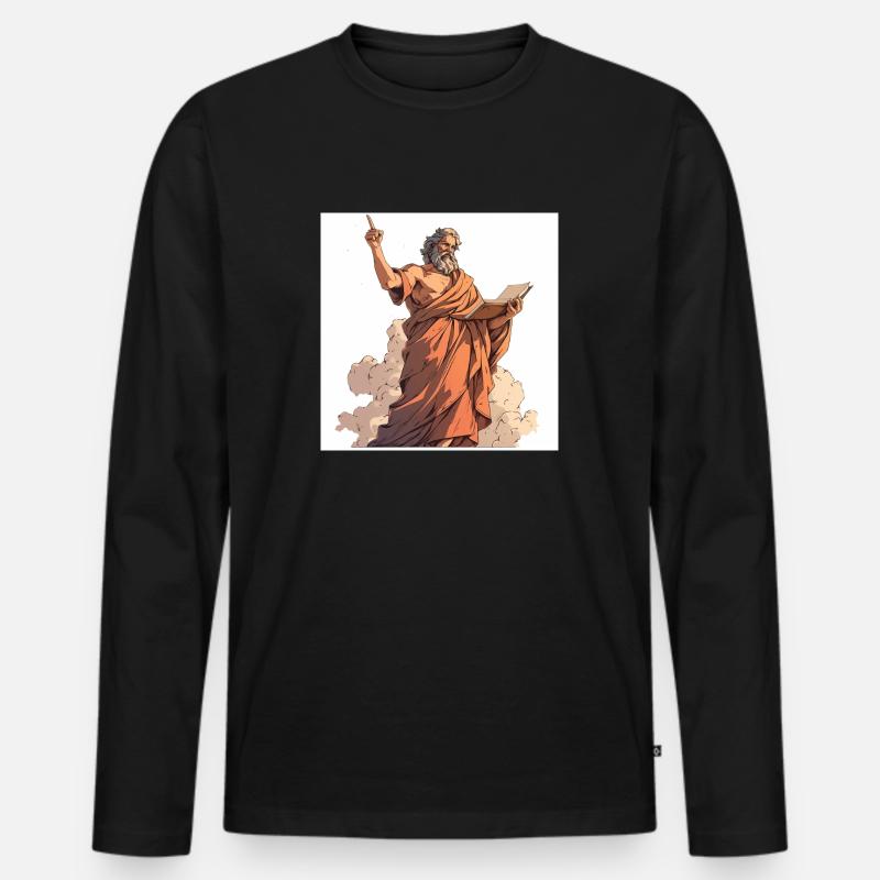 Aristoteles Greek Philosopher - Männer Premium Bio Langarmshirt - Schwarz