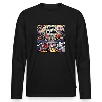 L’échange rationnel - T-shirt manches longues Premium bio Homme - noir - Devant - Nico (187cm)