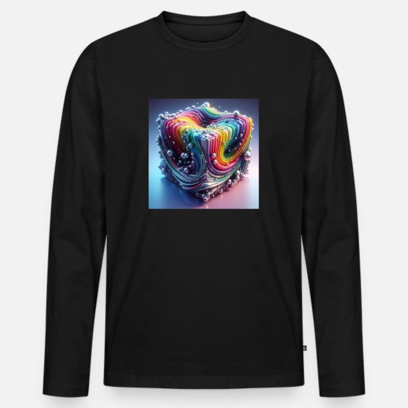 Kubodimensional - Männer Premium Bio Langarmshirt - Schwarz