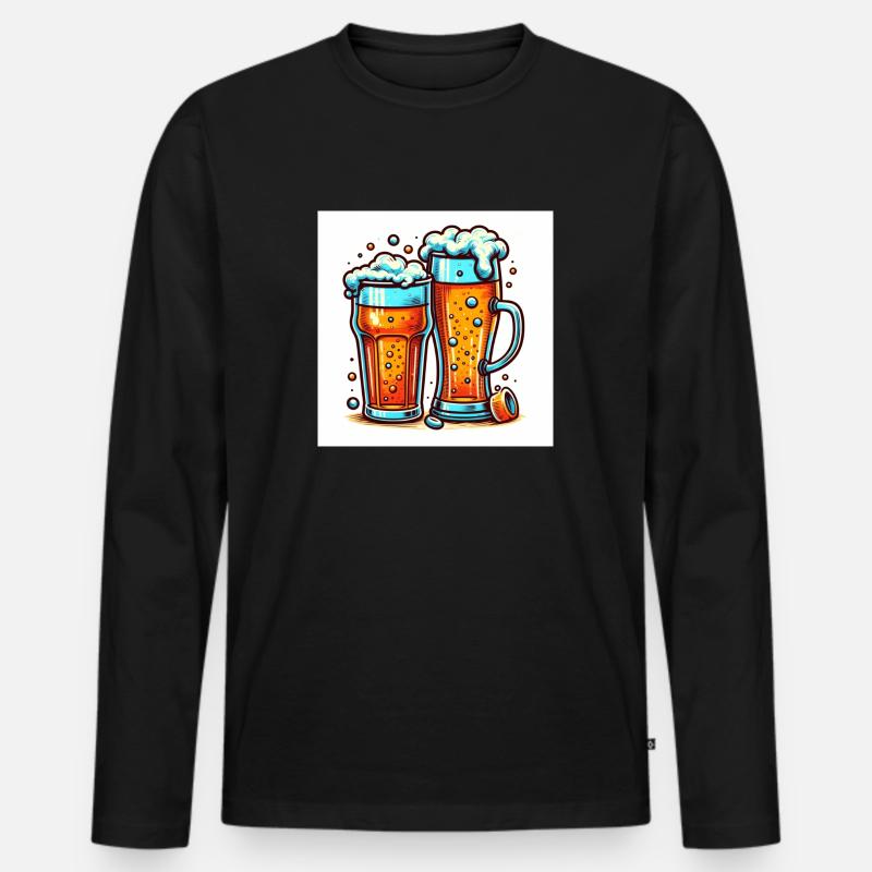 Bierglas - Männer Premium Bio Langarmshirt - Schwarz