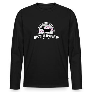 skyrunner trailrunning alpin-trail skyrun - Männer Premium Bio Langarmshirt - Schwarz - Vorne - Nico (187cm)