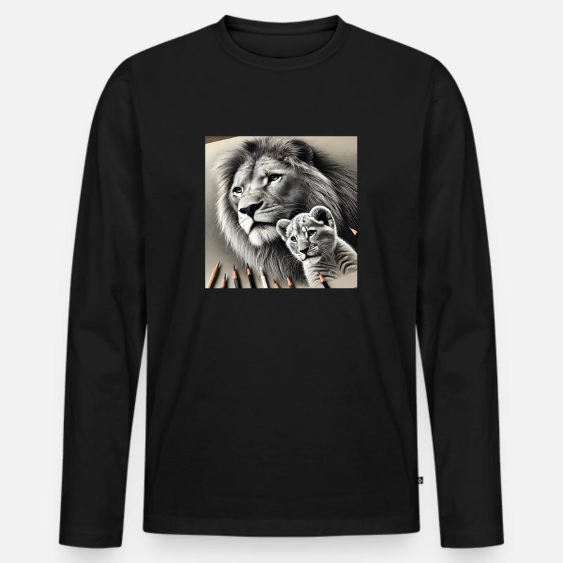 König Löwe II - Männer Premium Bio Langarmshirt - Schwarz