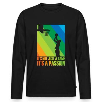 Basketballer athlete player gift idea - Men's Premium Organic Long Sleeve Shirt - black - Front - Nico (187cm)