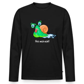 Don't rush me, big snail, fat, run, - Men's Premium Organic Long Sleeve Shirt - black - Front - Nico (187cm)