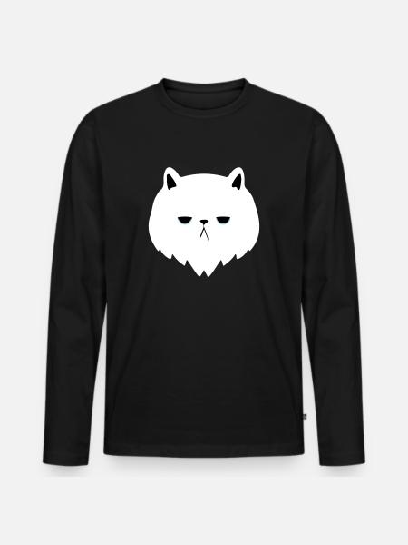 bored cat - Men's Premium Organic Long Sleeve Shirt - black
